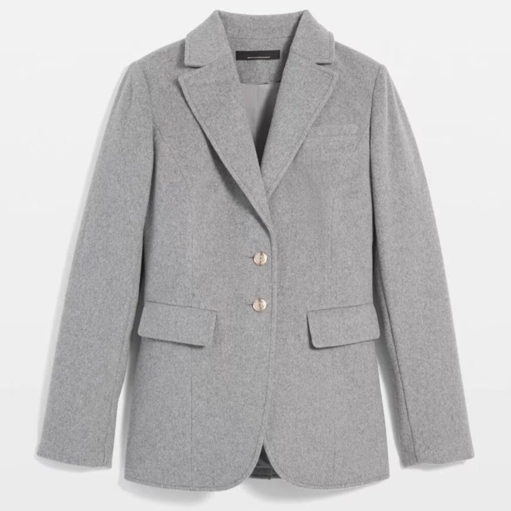 WHBM soft gray Melton blazer jacket NWT 00